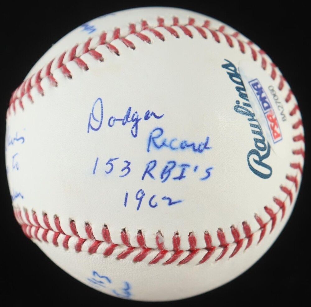 Tommy Davis Signed OML Baseball with Multiple Inscriptions (PSA COA) L.A Dodgers