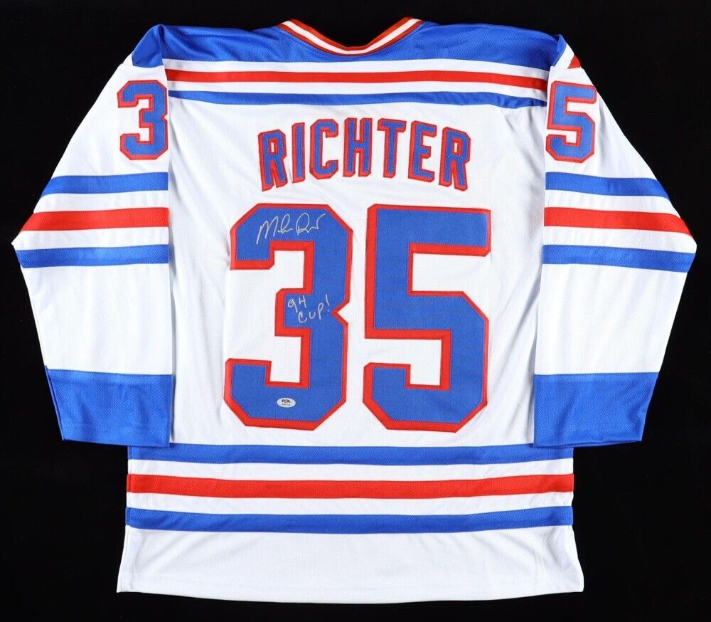 Mike Richter Signed Rangers Jersey Inscribed "94 Cup! (PSA) New York Goaltender