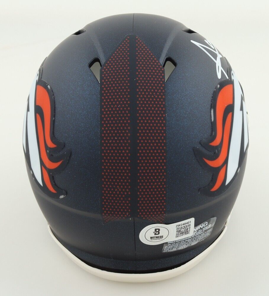 Audric Estime Signed Denver Broncos Mini Helmet (Beckett) Ex Notre Dame R.B.