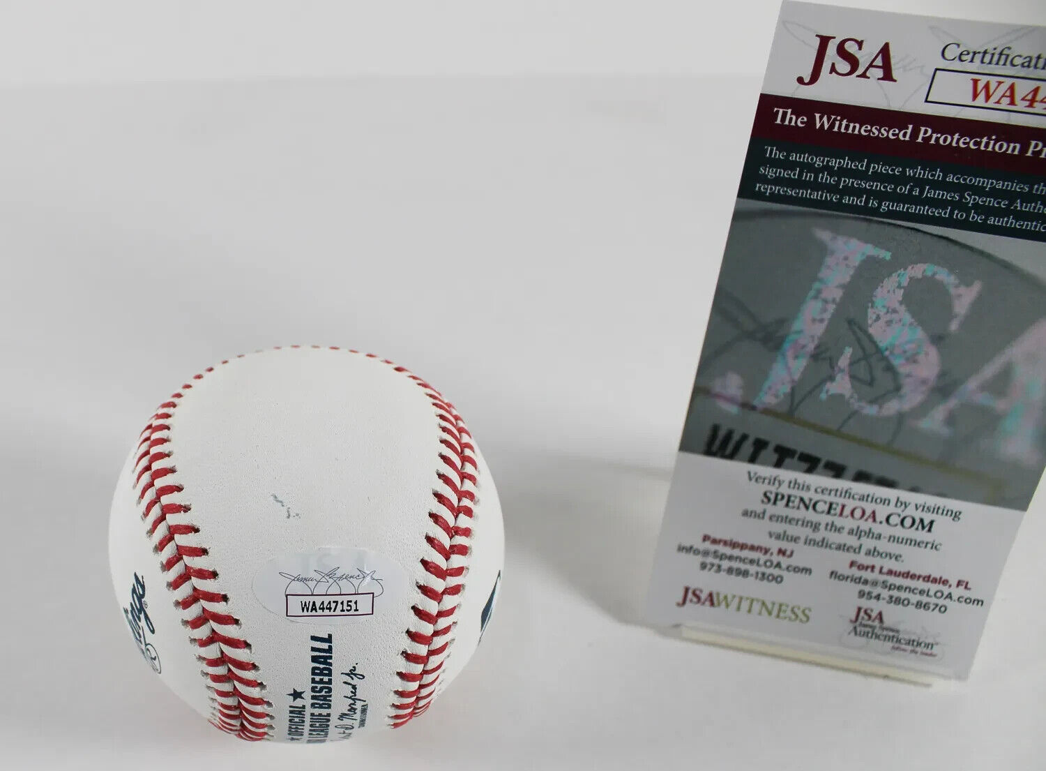 John Rocker Signed Baseball Inscribed "F*ck NY" (JSA COA) Alanta Braves Closer