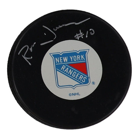 Ron Duguay Signed New York Rangers Logo Puck (Beckett) #13 Pick 1977 NHL Draft