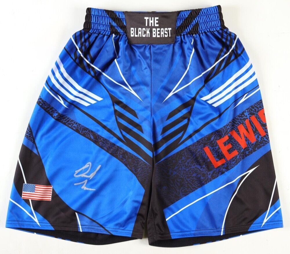 Derrick Lewis Signed “The Black Beast” Custom UFC / MMA Fight Shorts (Beckett)