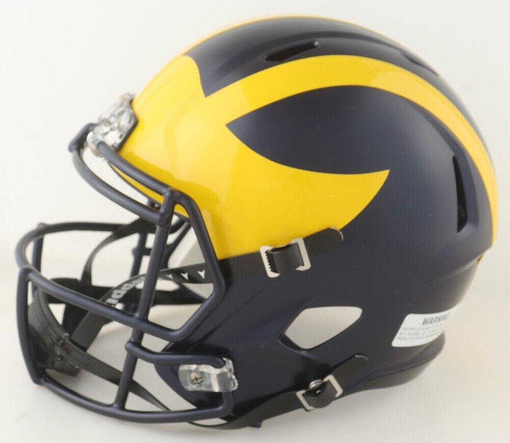 J J McCarthy Signed Michigan Wolverines Full-Size Speed Helmet (Beckett) Vikings