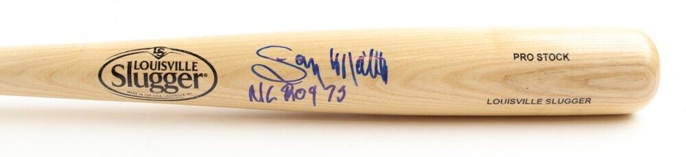 Gary Matthews Signed Louisville Slugger Bat Inscribed "NL ROY 73" (Schwartz COA)