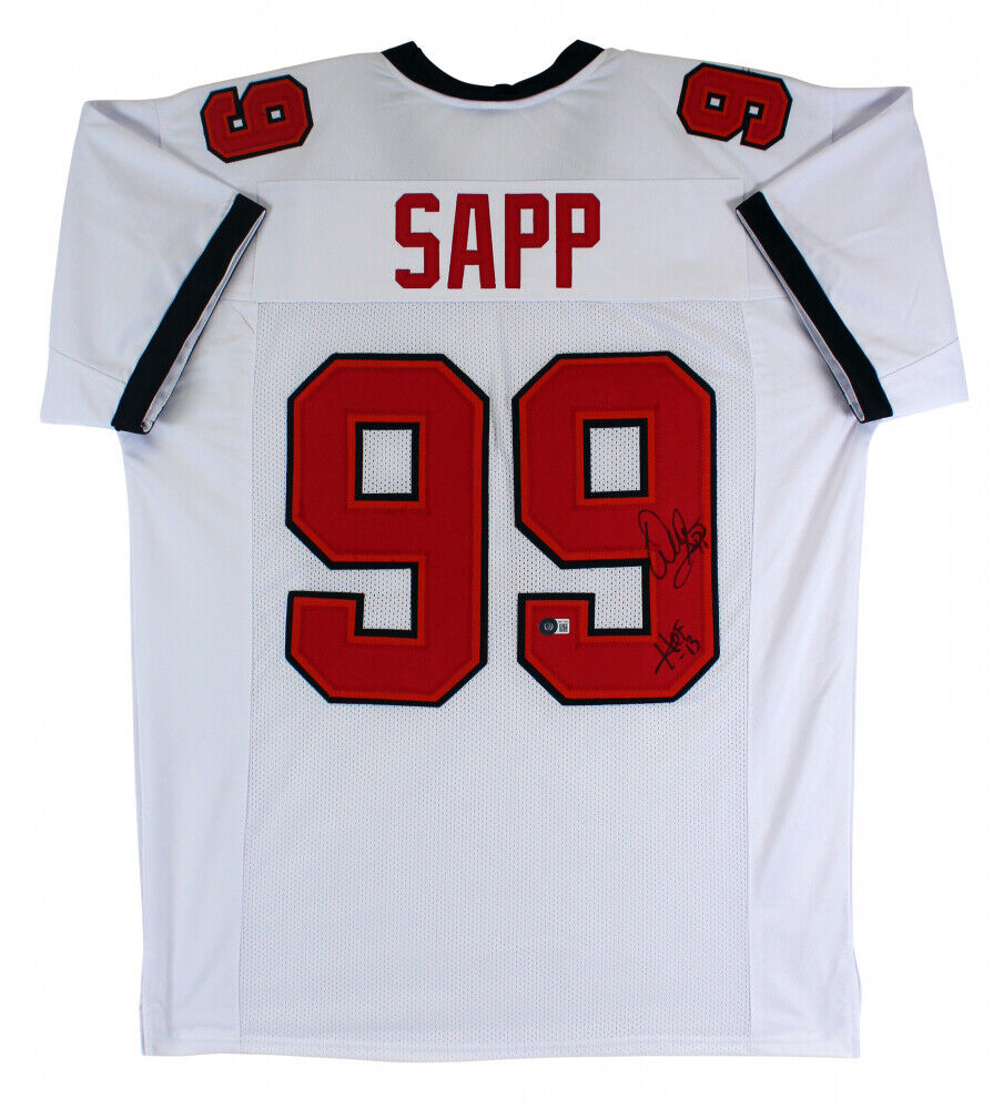 Warren Sapp Signed Tampa Bay Buccaneers Jersey Inscribed "HOF 13" (Beckett) Bucs