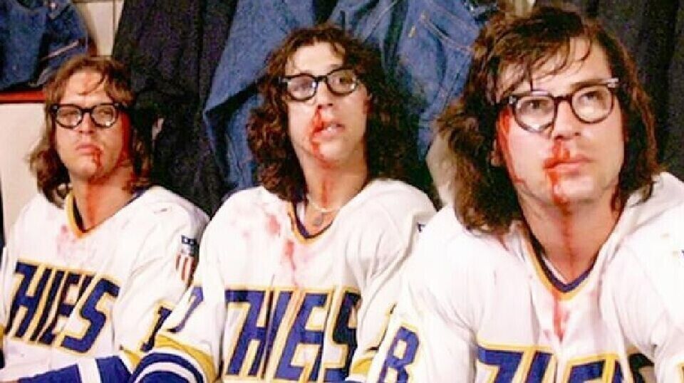 "Slap Shot" 35" x 43" Framed Jersey Signed by (5) Including the Hanson Brothers