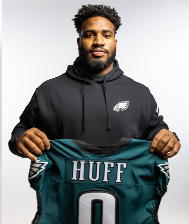 Bryce Huff Signed Philadelphia Eagles Jersey (JSA COA) Ex Memphis Tiger Def End