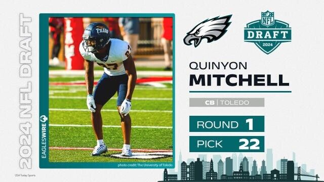 Quinyon Mitchell Signed Eagles Jersey (JSA COA) Philadelphia 2024 1st Rnd Pck DB