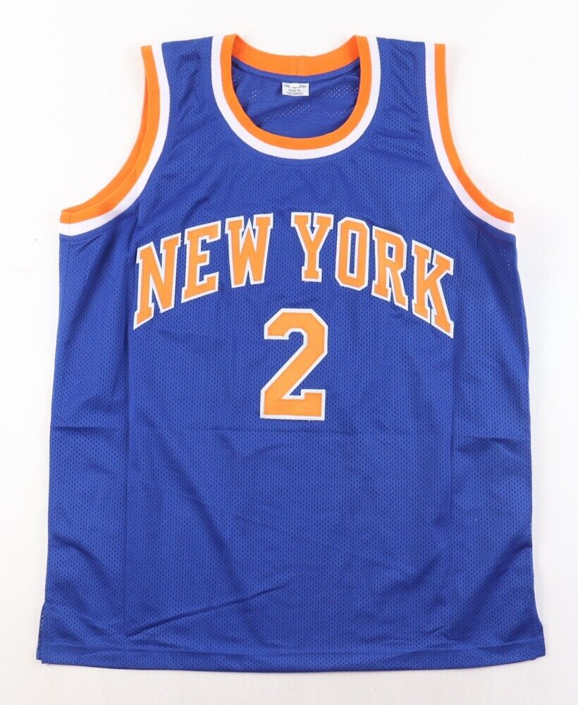 Larry Johnson Signed New York Knicks Jersey (Beckett) #1 Overall Pk 1991 Draft