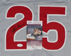 Rafael Palmeiro Signed Cubs Road Jersey (JSA COA) 500 Home Run / 3000 Hit Club