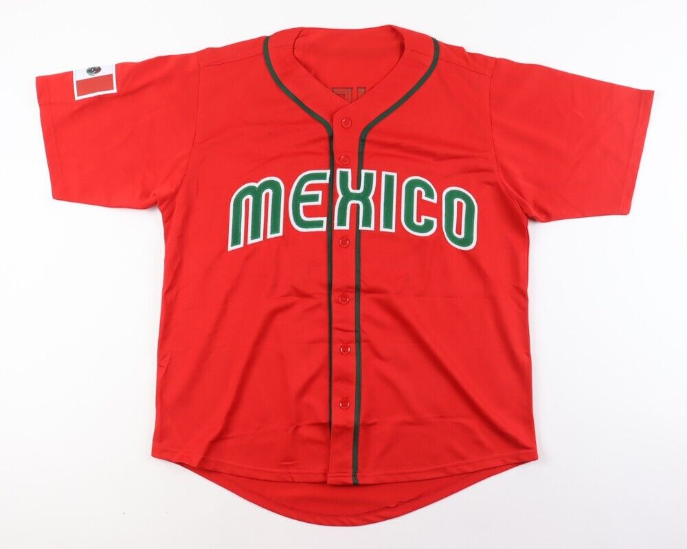 Joey Meneses Signed Team Mexico World Baseball Classic Jersey JSA COA/ Nationals