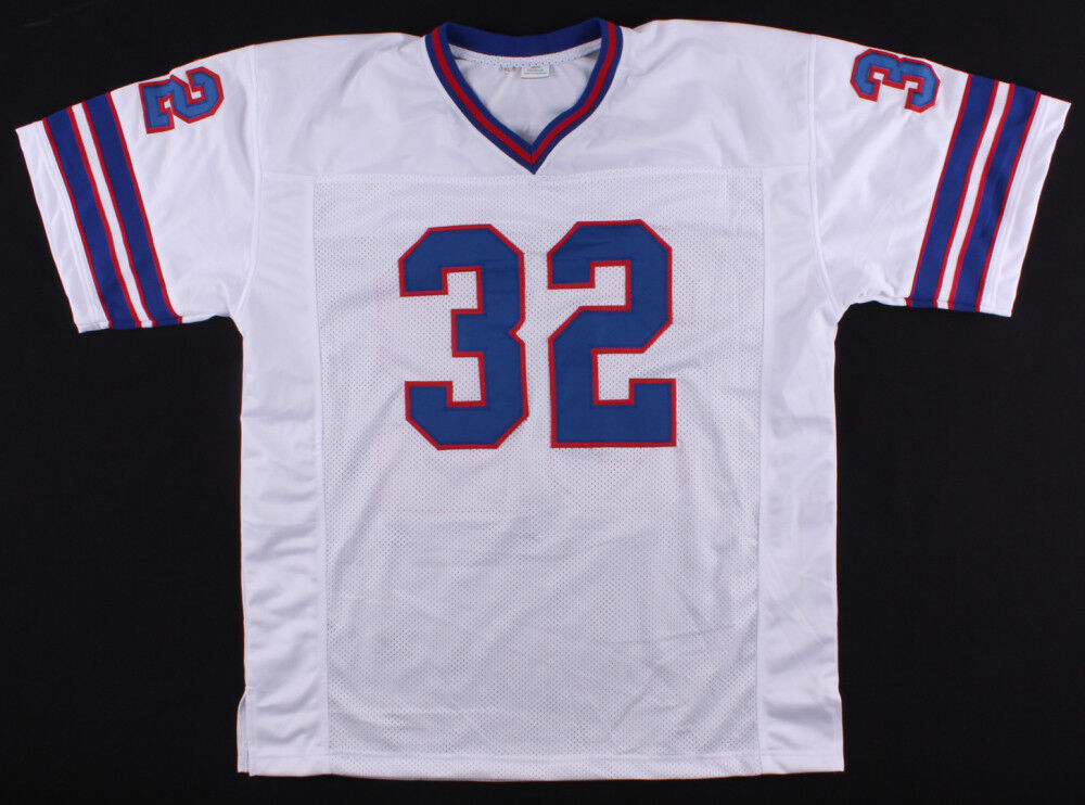 O.J. Simpson Signed Buffalo Bills White Jersey (JSA COA) 5×Pro Bowl Running Back