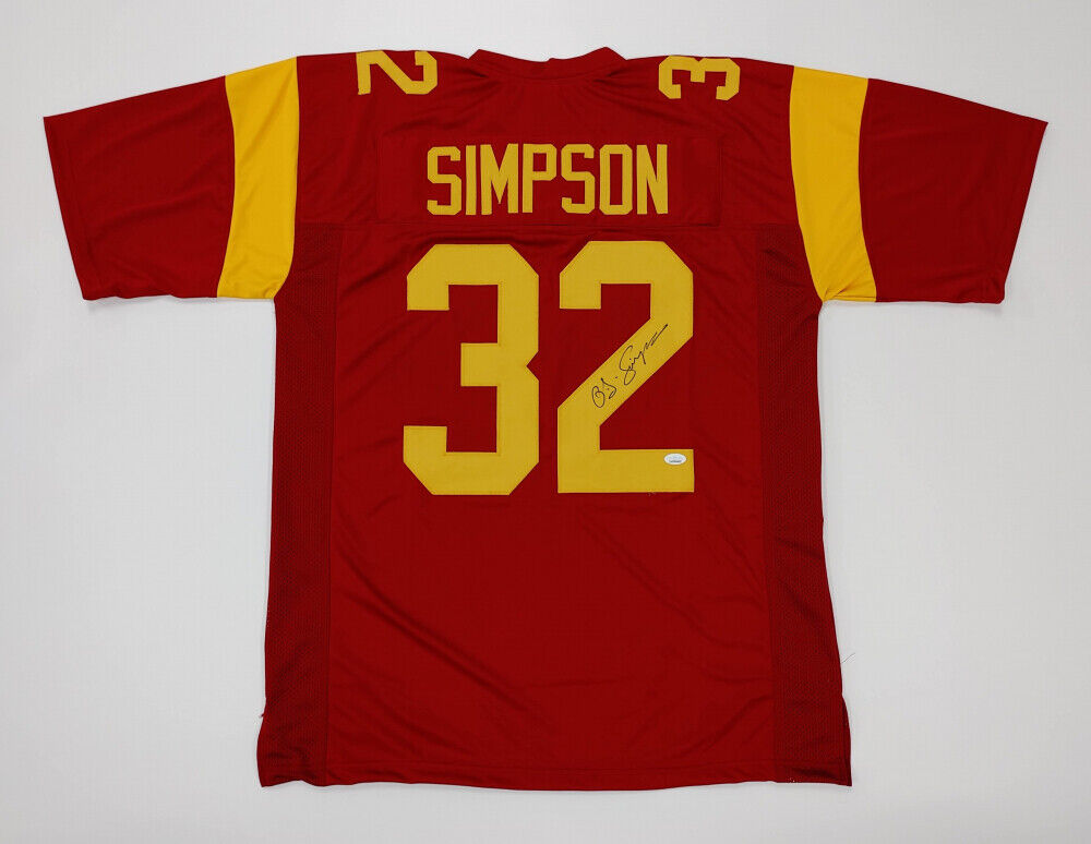 O. J. Simpson Signed USC Trojans Maroon Jersey (JSA COA) 1973 NFL MVP / Bills