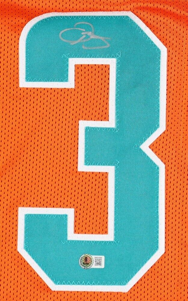 Odell Beckham Jr Signed Miami Dolphins Orange Jersey (Beckett) 3×Pro Bowl W.R.