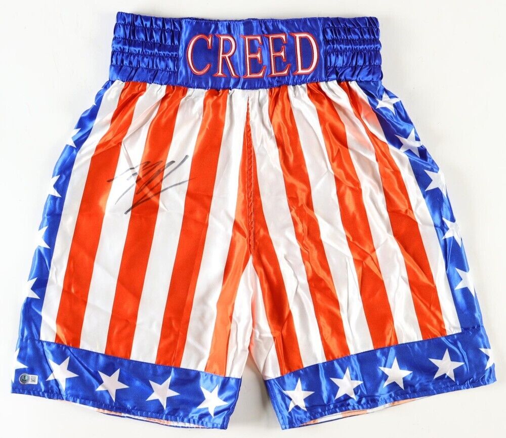 Michael B. Jordan Signed "Creed" Boxing Trunks (Beckett) Adonis "Donnie" Johnson