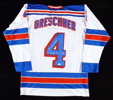 Ron Greschner Signed New York Rangers Jersey "NY Rangers Captain 86/87 (JSA COA)