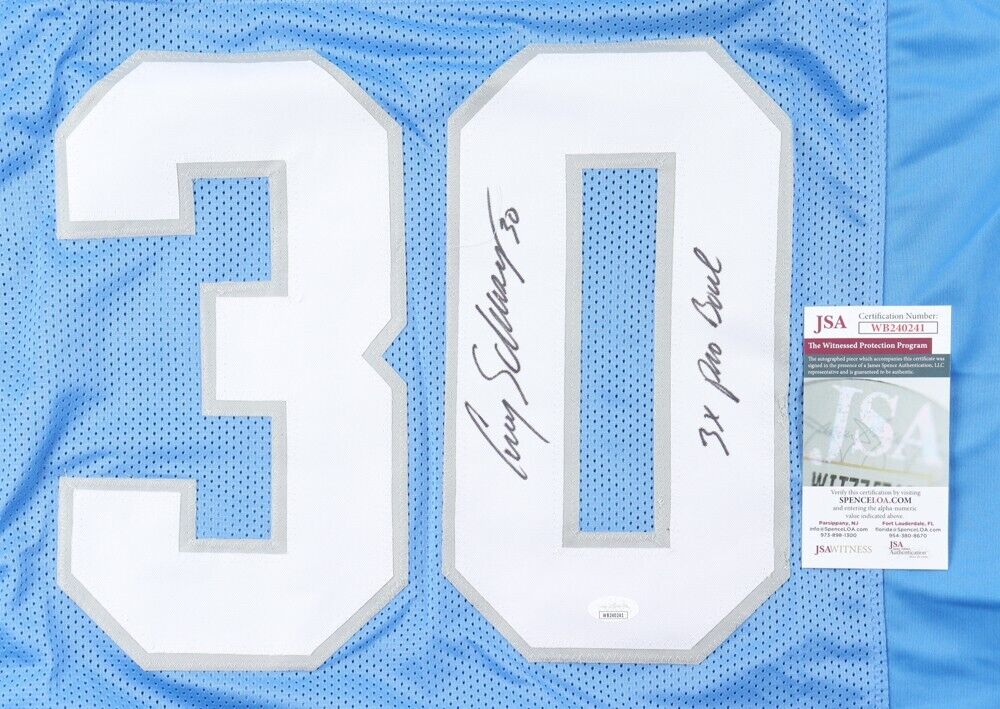 Cory Schlesinger Signed Detroit Lions Jersey Inscribed "3x Pro Bowl"(JSA COA) FB