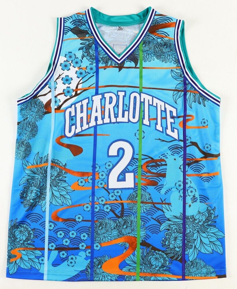 Larry Johnson Signed Charlotte Hornets Jersey (JSA COA) #1 Overall Pck 1991 Drft