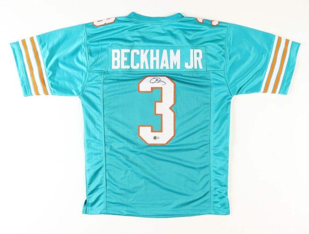 Odell Beckham Jr Signed Miami Dolphins Teal Jersey (Beckett) 3×Pro Bowl Receiver