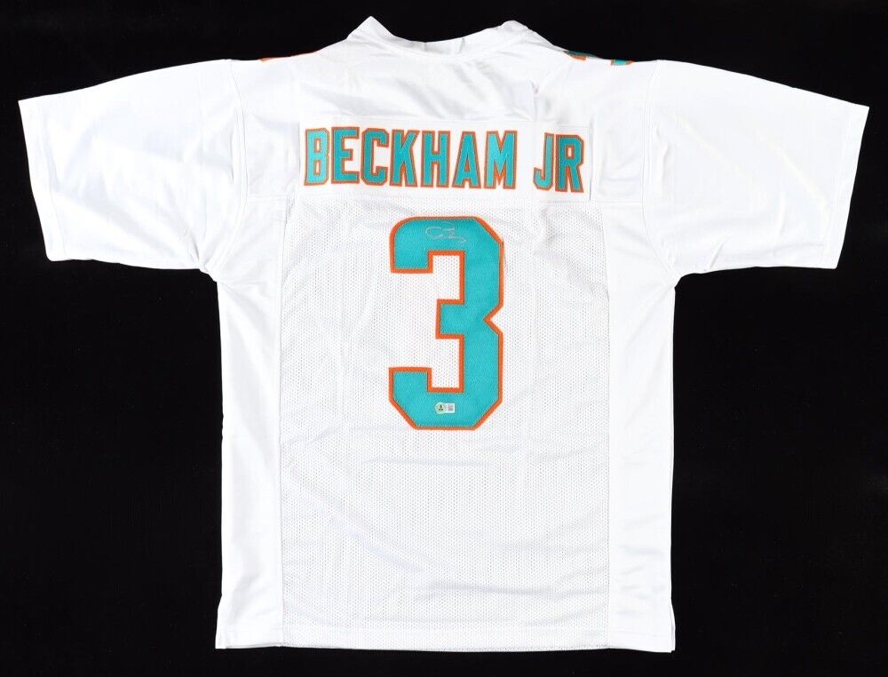 Odell Beckham Jr Signed Miami Dolphins Jersey (Beckett) 3×Pro Bowl Wide Receiver