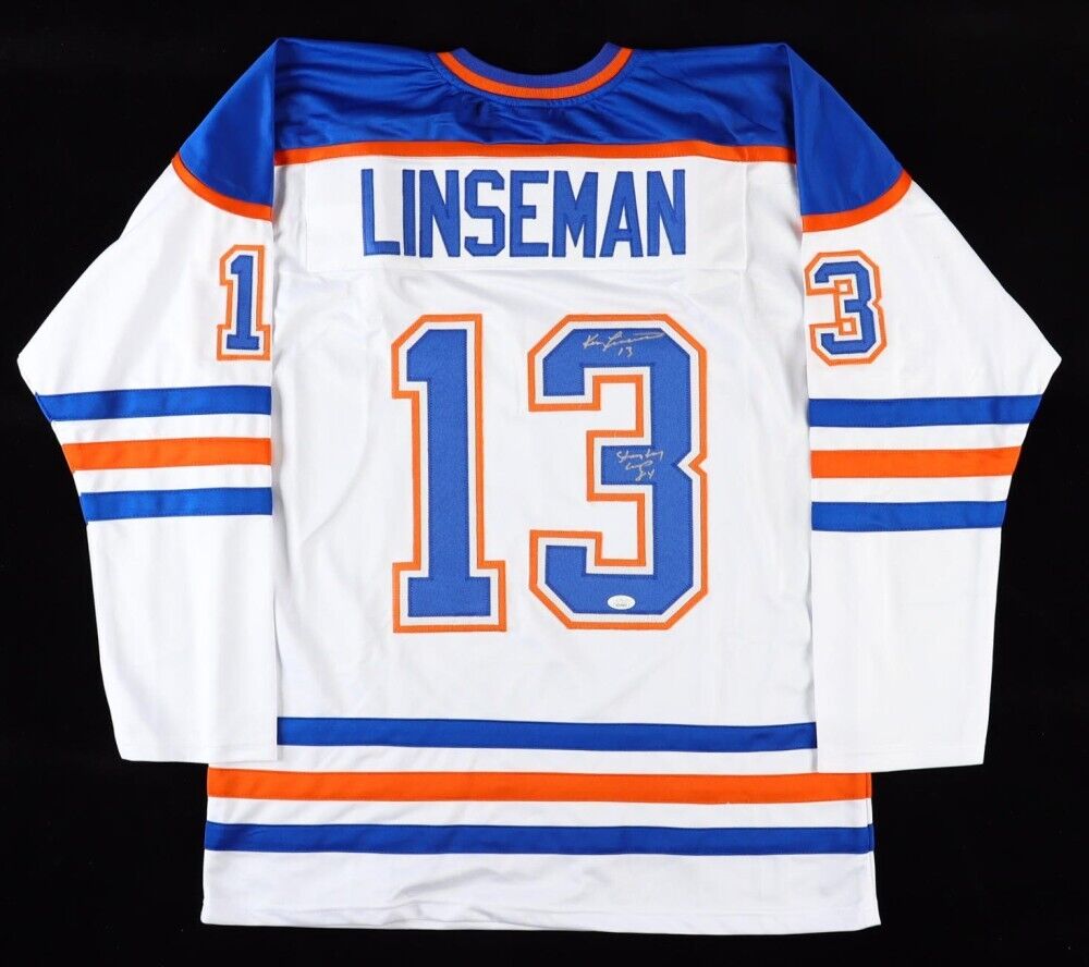 Ken Linseman Signed Edmonton Oilers Jersey Stanley Cup 84" (JSA COA) NHL Veteran
