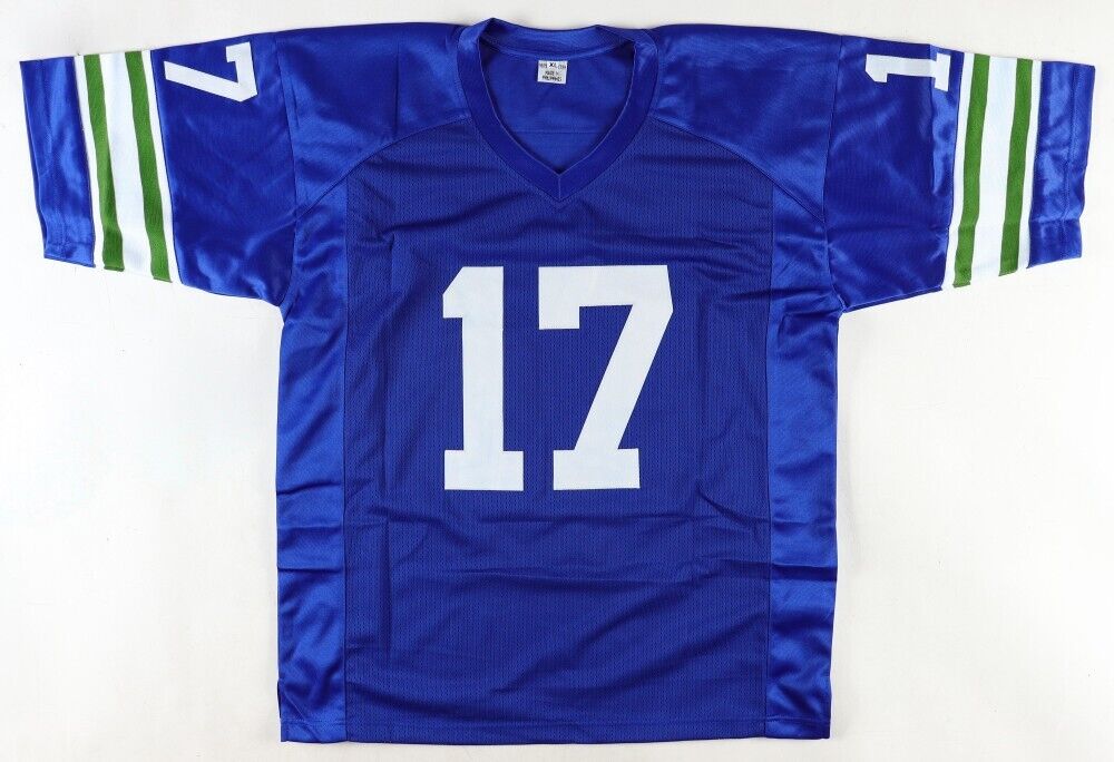 Dave Krieg Signed Seattle Seahawks Jersey (JSA COA) 3xPro Bowl Quarterback