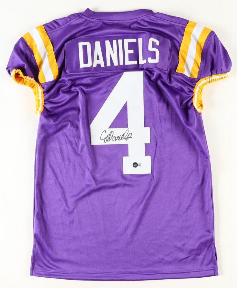 C J Daniels Signed LSU Tigers Purple Jersey (Beckett) Senior Wide Receiver