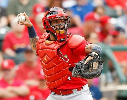 Yadier Molina Signed St Louis Cardinals 35"x43" Framed Jersey (Beckett) Catcher