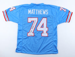 Bruce Matthews Signed Houston Oilers Jersey (JSA) 14×Pro Bowl O-Line (1988–2001)