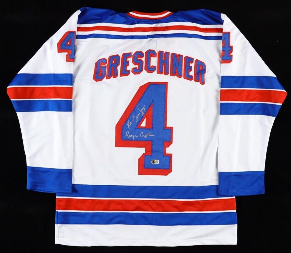 Ron Greschner Signed New York Rangers Jersey "N Y Rangers Captain" (Beckett QR)