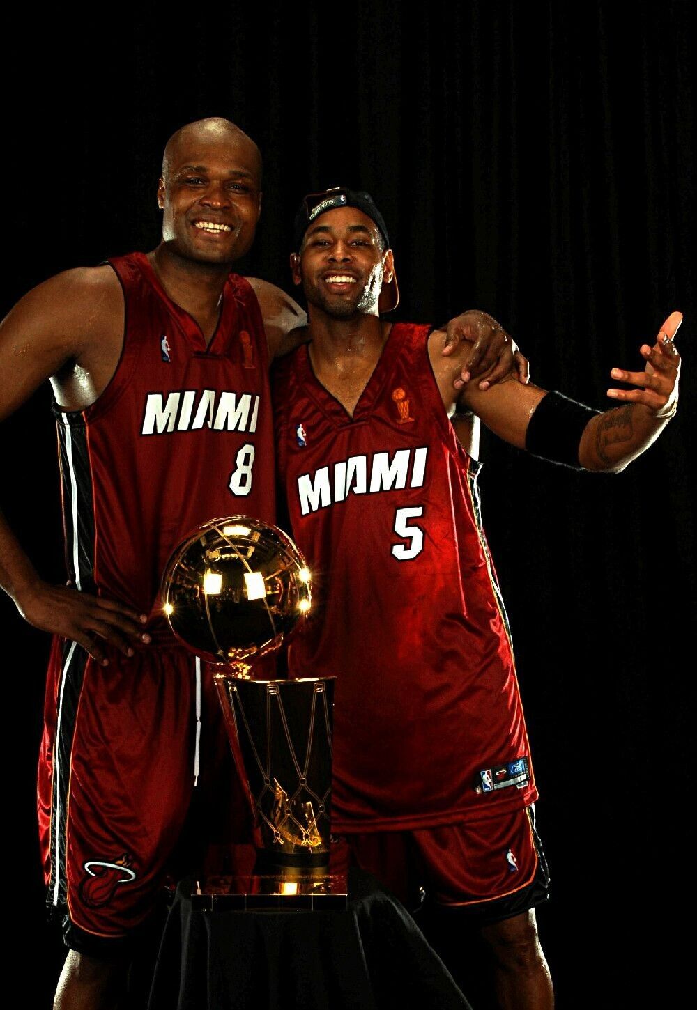 Antoine Walker Signed Red Miami Heat Jersey (Beckett) NBA Champion 2006