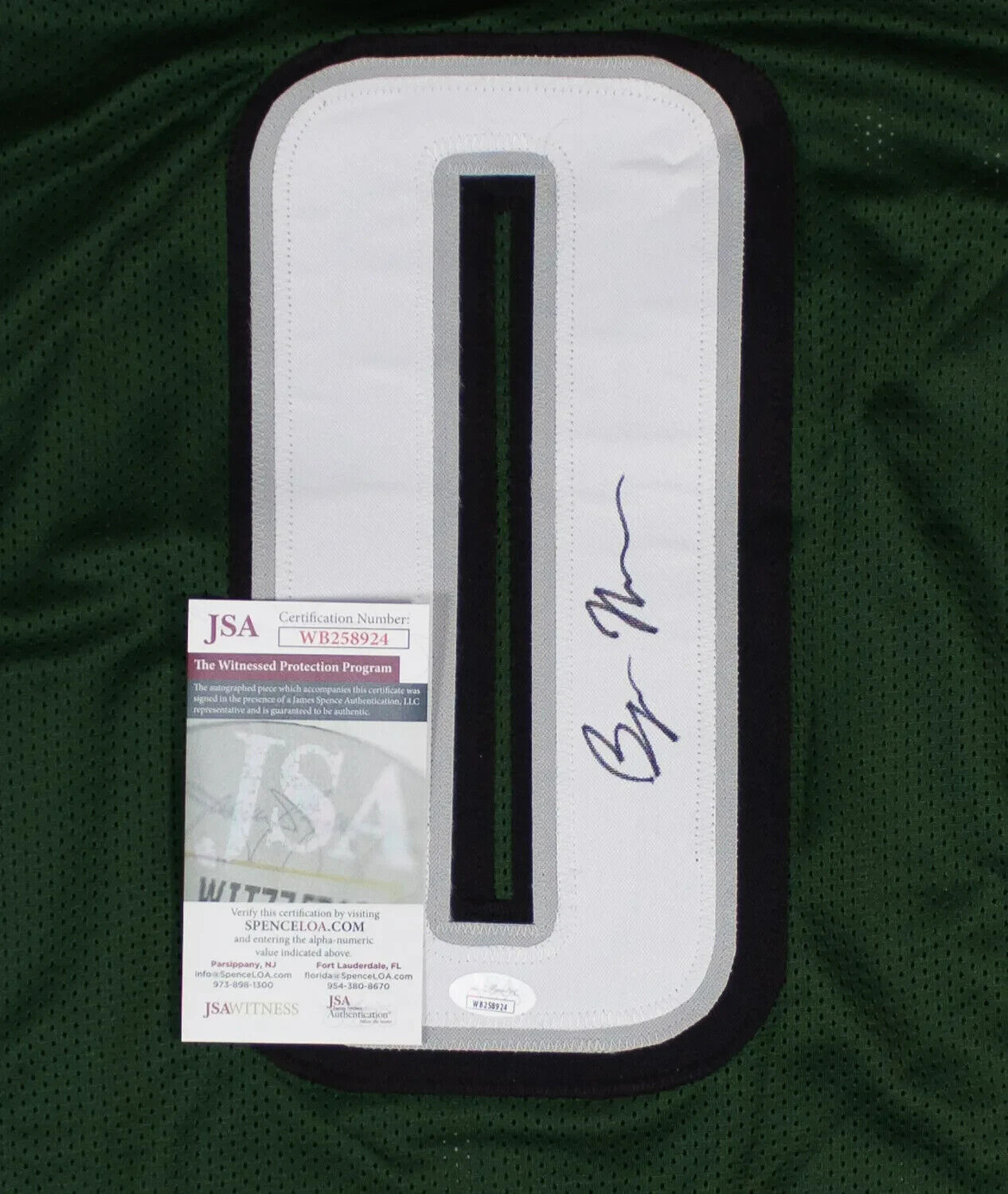 Bryce Huff Signed Philadelphia Eagles Jersey (JSA COA) Ex Memphis Tiger Def End