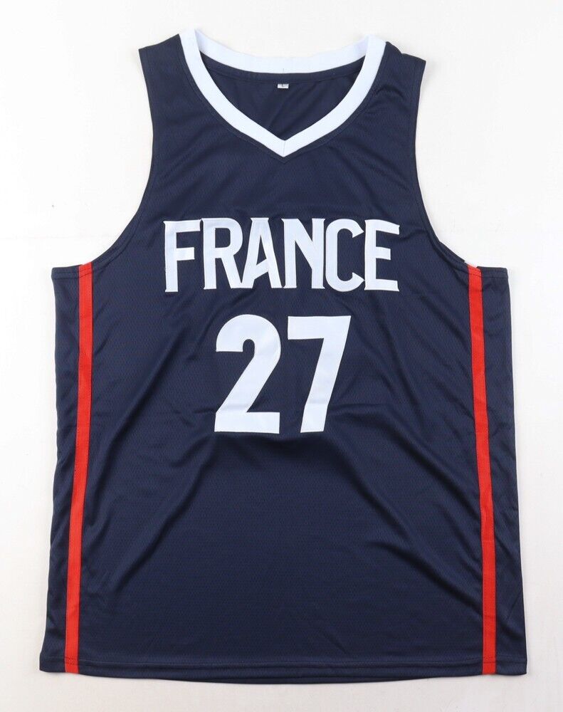 Rudy Gobert Signed Team France Jersey (PSA) 3x Jazz All Star / 2020 Olympic Team