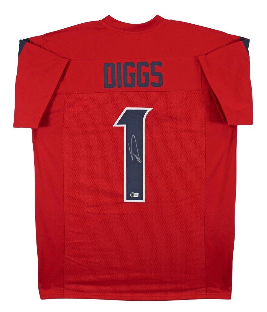 Stefon Diggs Signed Houston Texans Red Jersey (Beckett) 4xPro Bowl Wide Receiver