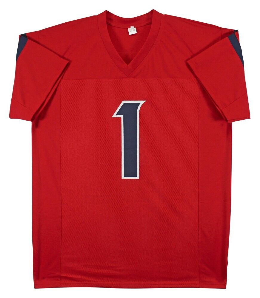 Stefon Diggs Signed Houston Texans Red Jersey (Beckett) 4xPro Bowl Wide Receiver