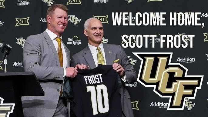 Scott Frost Signed Central Florida Golden Knights Career Stat Jersey / Beckett