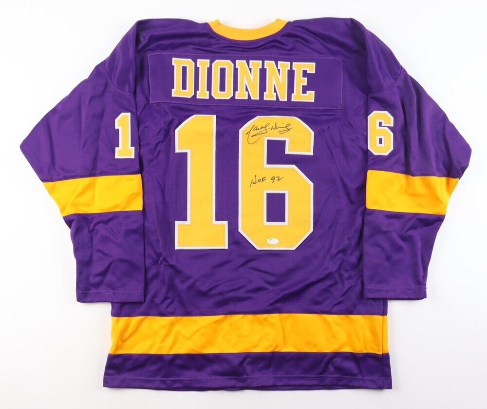 Marcel Dionne Signed Los Angeles Kings Purple Jersey Inscribed "HOF 92"(JSA COA)