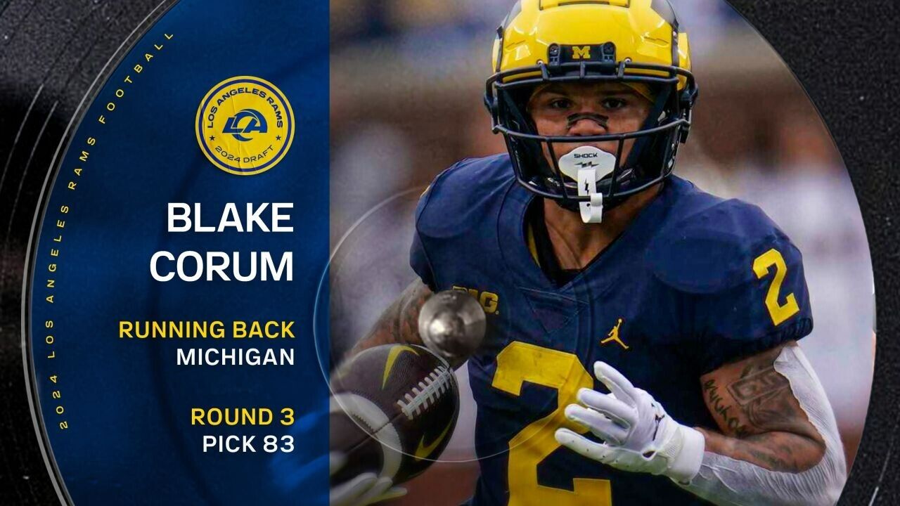 Blake Corum Signed Los Angeles Rams Jersey (Beckett) 3rd Round Pck/ Michigan R.B