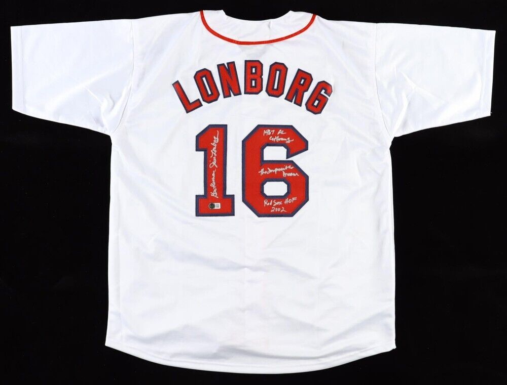 Jim Lonborg Signed Boston Red Sox Jersey 3 different Inscriptions (Beckett)