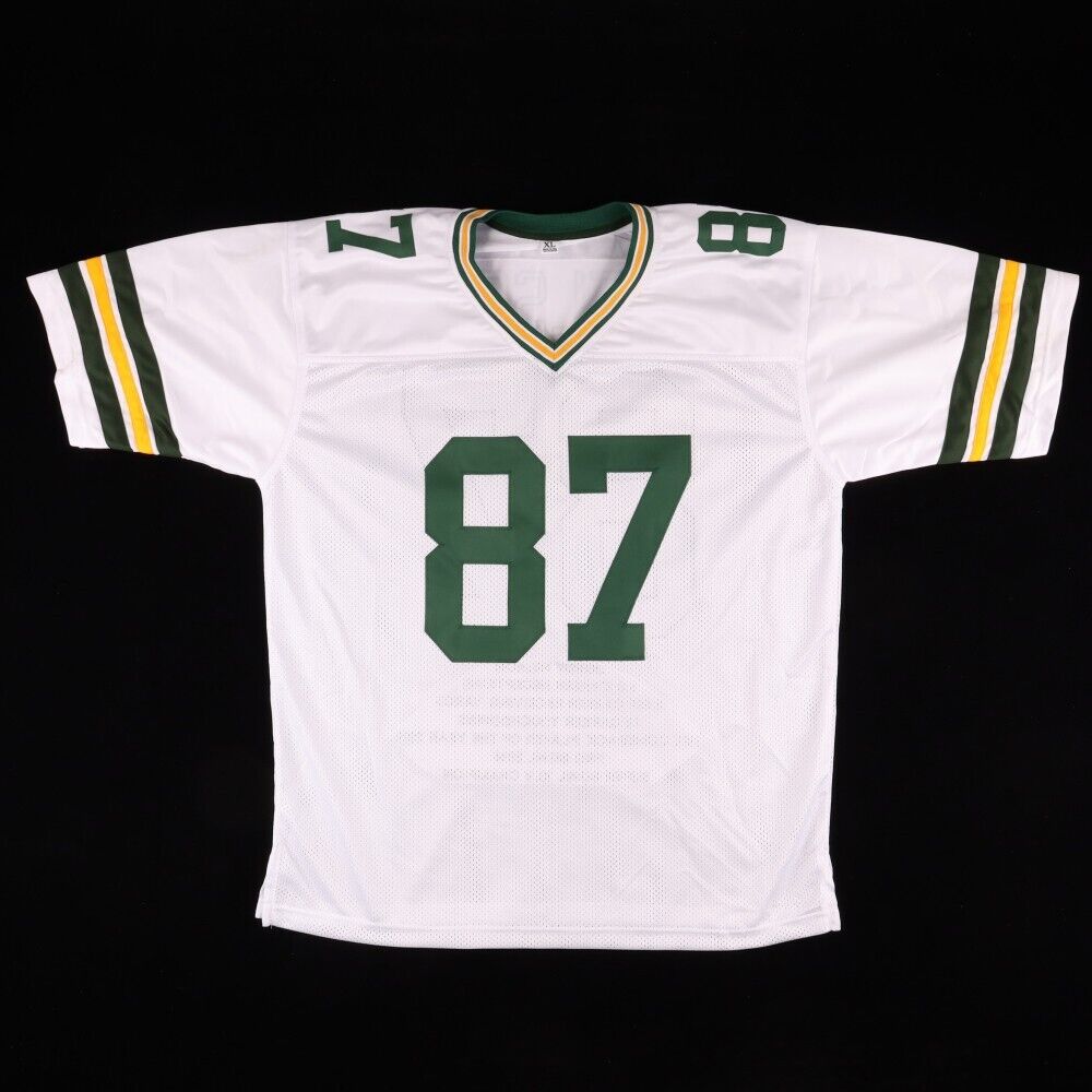 Jordy Nelson Green Bay Packers Signed Career Highlight Stat Jersey (JSA COA) W.R