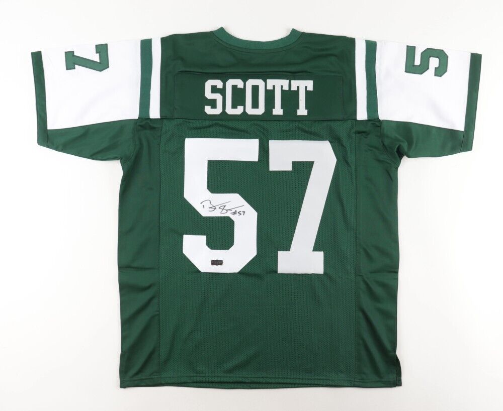 Bart Scott Signed New York Jets Jersey (Radtke COA) 2006 Pro Bowl Linebacker