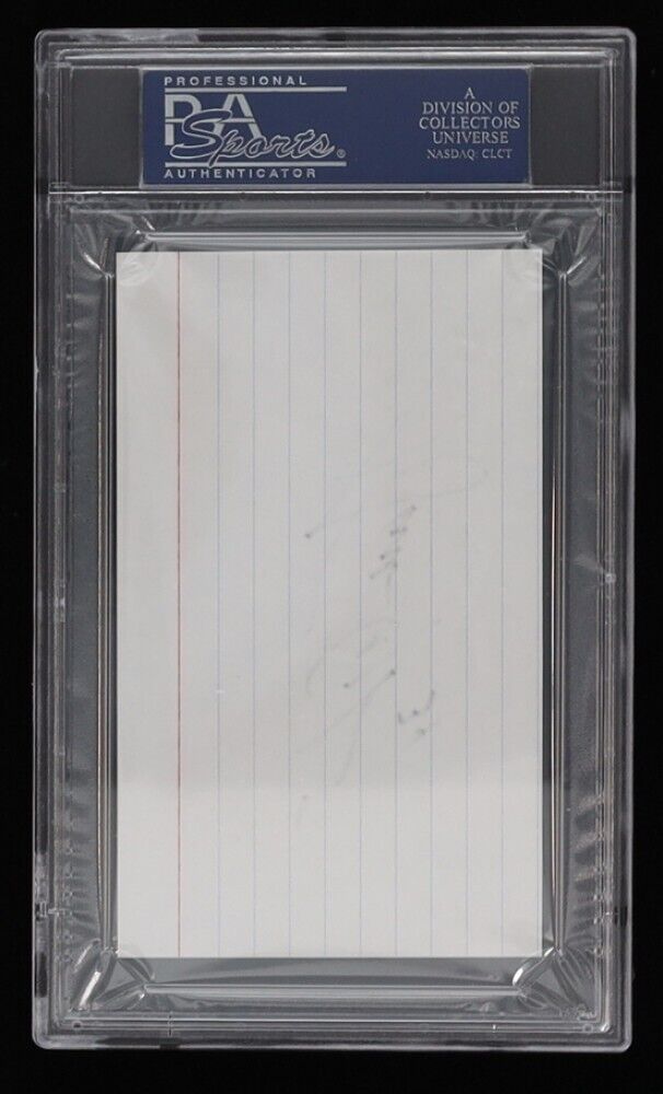 Walter Payton Signed Chicago Bear Index Card (PSA/DNA Encapsulated) 9xPro Bowler