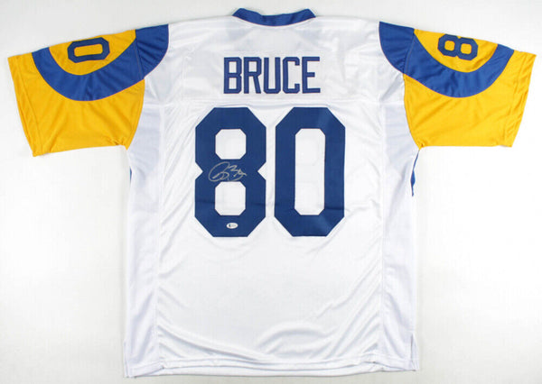 Isaac Bruce Autographed/Signed Jersey Beckett COA Los Angeles Rams LA