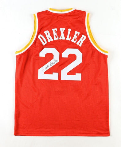 Clyde (The Glide) Drexler Signed Houston Rockets Jersey (JSA COA) 1995 NBA Champ