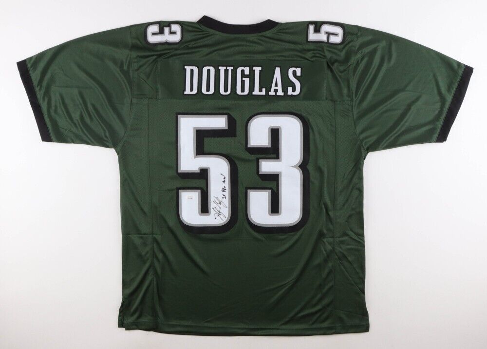 Hugh Douglas Signed Philadelphia Eagle Jersey (JSA COA) 3xPro Bowl Defensive End