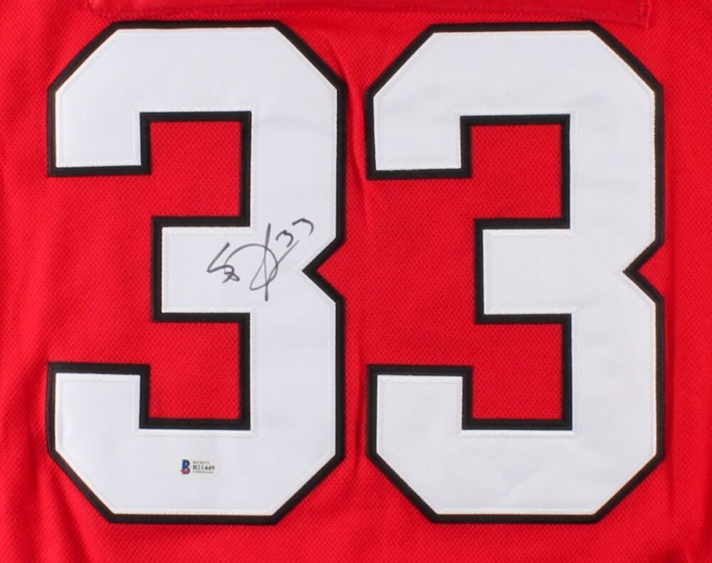 Scott Darling Signed Blackhawks Jersey (Beckett)Chicago Stanley Cup Winner 2015