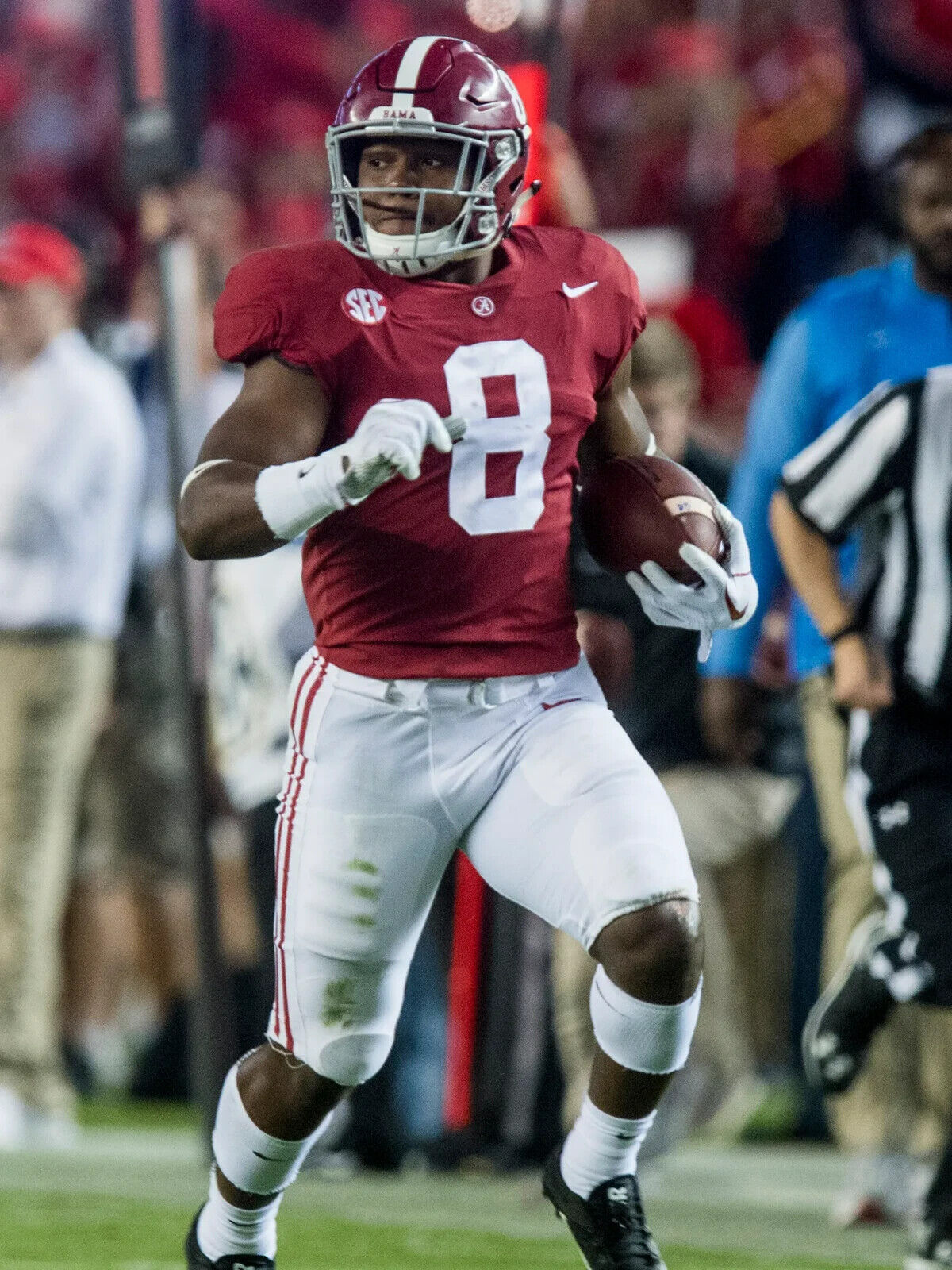 Josh Jacobs Signed Alabama Crimson Tide Jersey (Beckett)2019 Raiders 1st Rd pick