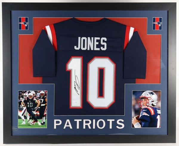 Mac Jones Signed New England Patriots 35x43 Framed Jersey (JSA) 2021 Pro  Bowl QB