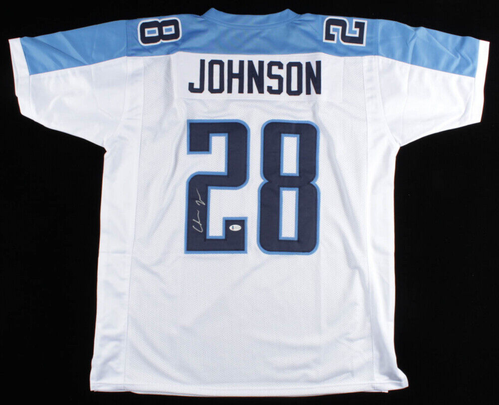 Chris Johnson Signed Tennessee Titans Jersey (Beckett COA) 3×Pro Bowl R.B.