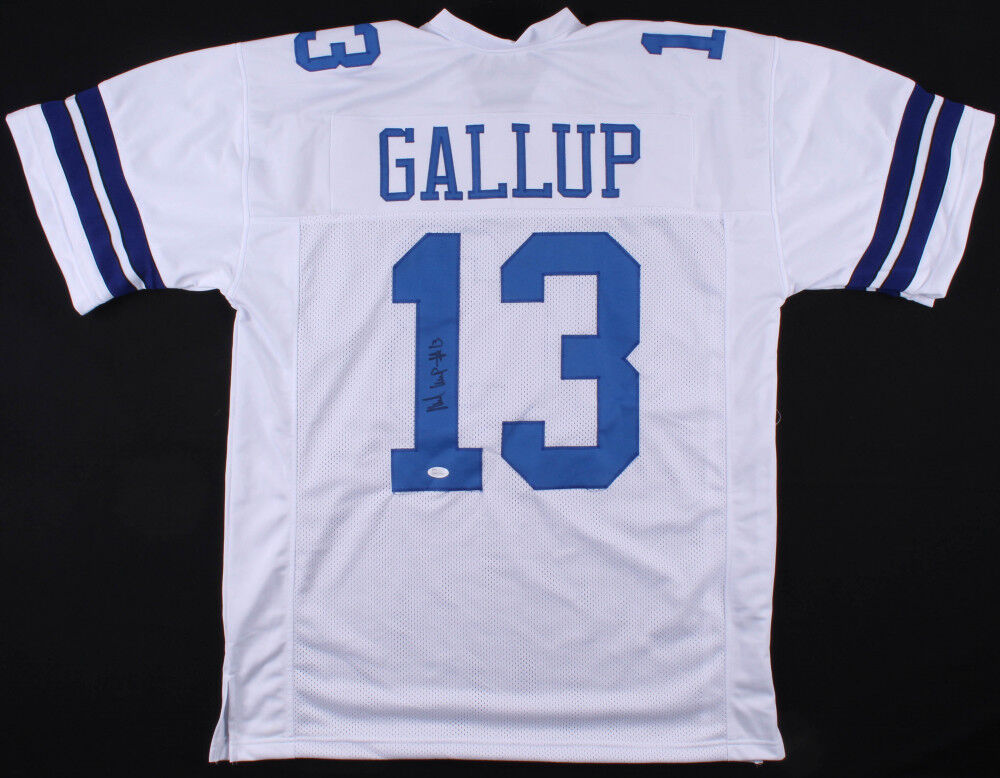 Michael Gallup Signed Cowboys White Jersey (JSA COA) Dallas 2018 3rd Rd Pick W.R